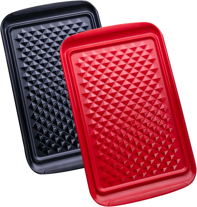Grilling Prep and Serve Trays, BBQ Serving Platter, Melamine Serving Trays for Food, Set of 2, Great Gift for Father's Day, BBQ Lovers, Prefect for Chrismas Festival and Everyday use