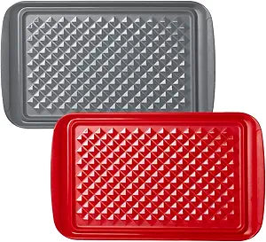 Grilling Prep and Serve Trays, BBQ Tray for Raw and Cooked Food, Serving Platter/Tray for Food, Set of 2, Great Gift for Father's Day and BBQ Lovers,Perfect for Everyday Use